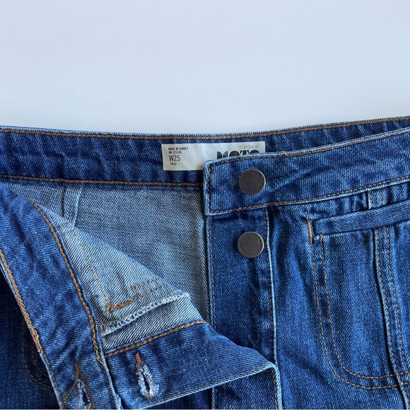 Topshop Moto Button-Fly Denim Skirt - Picture 2 of 3